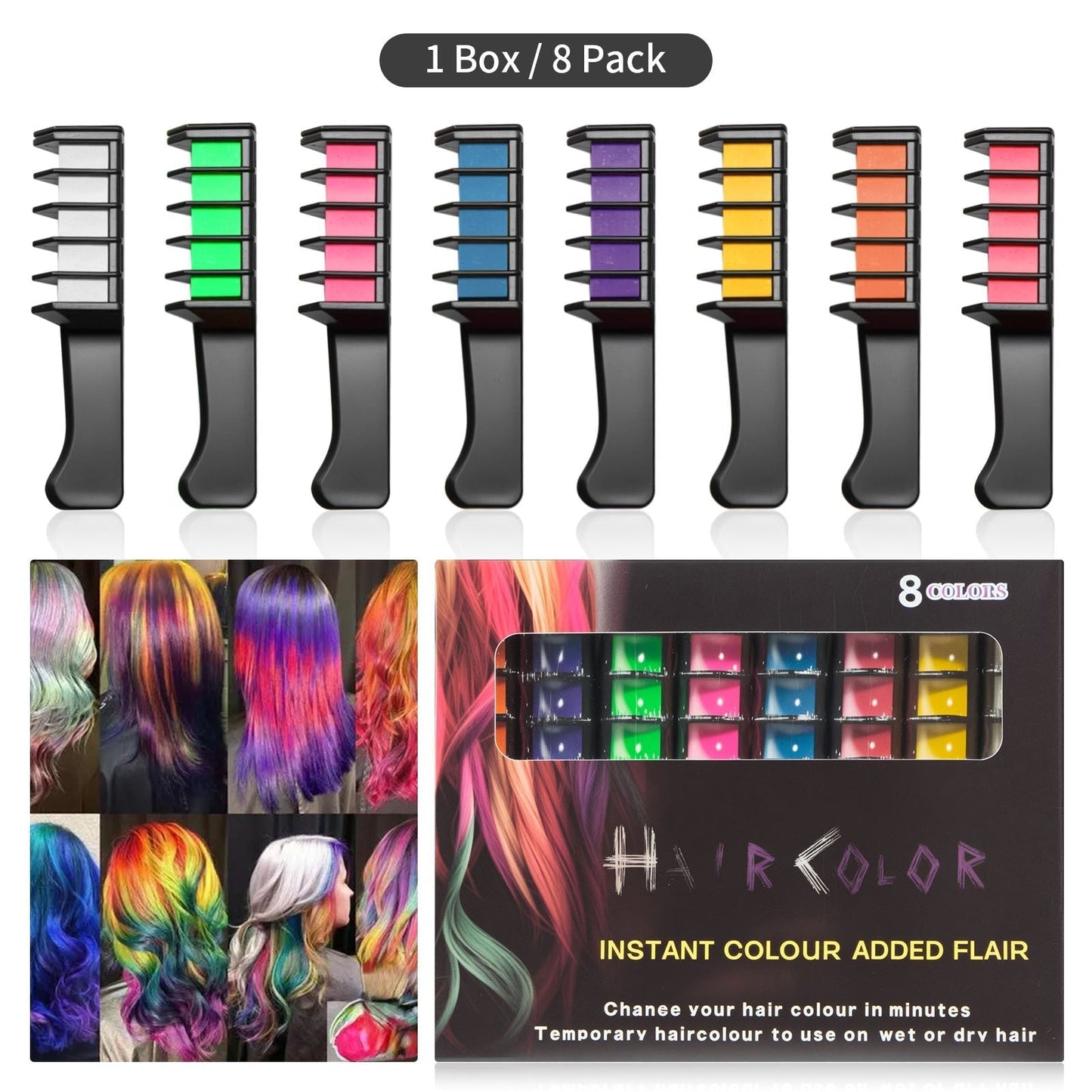 Temporary Hair Dye Chalk Comb- Cruelty Free