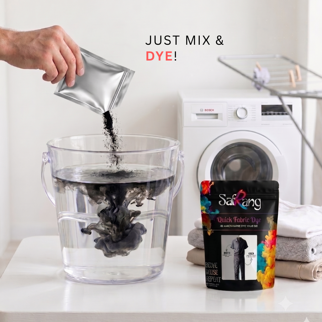 Safrang Quick Fabric Dye - Black+Dark Blue