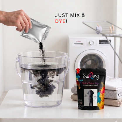 Safrang Quick Fabric Dye - Black+Dark Blue