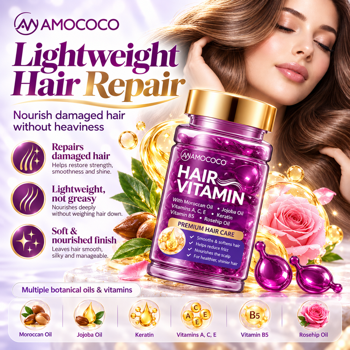 Hair Vitamin Shine & Frizz Control Capsules