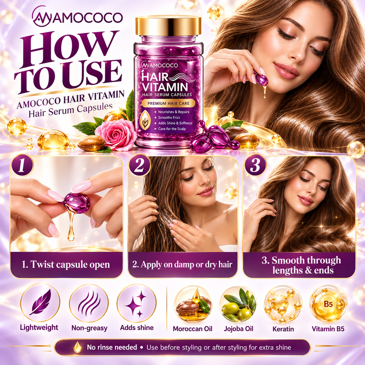 Hair Vitamin Shine & Frizz Control Capsules