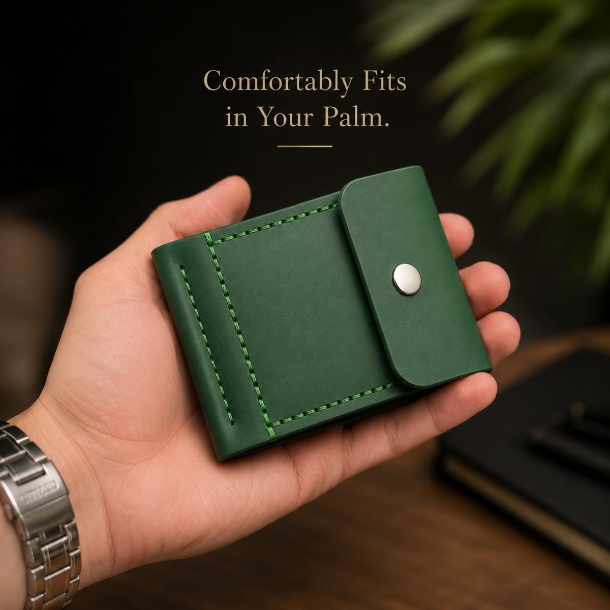 Hot Slim Green Leather Wallet