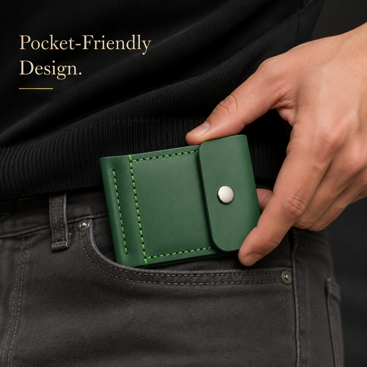 Hot Slim Green Leather Wallet