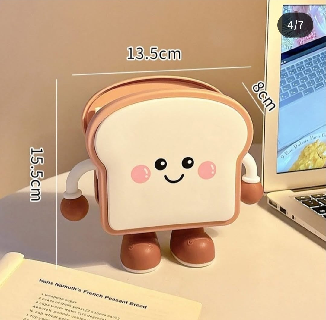 Cute Toast Desk Organizer Pen Holder | Kawaii Desktop Stationery Storage for Pens, Pencils & Office Supplies