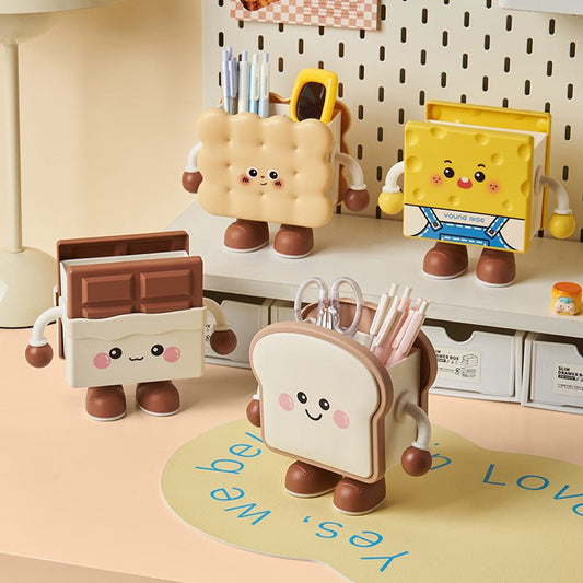 Cute Cartoon Desktop Stationery Organizer with Tissue Storage - Trendart