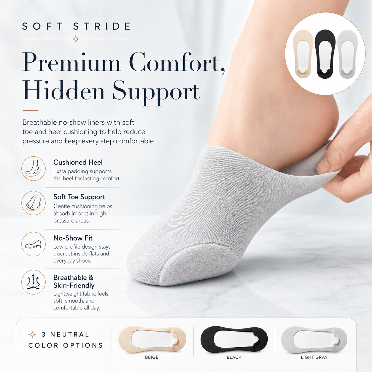 Invisible Pain Relieving Cushion Socks - Trendart